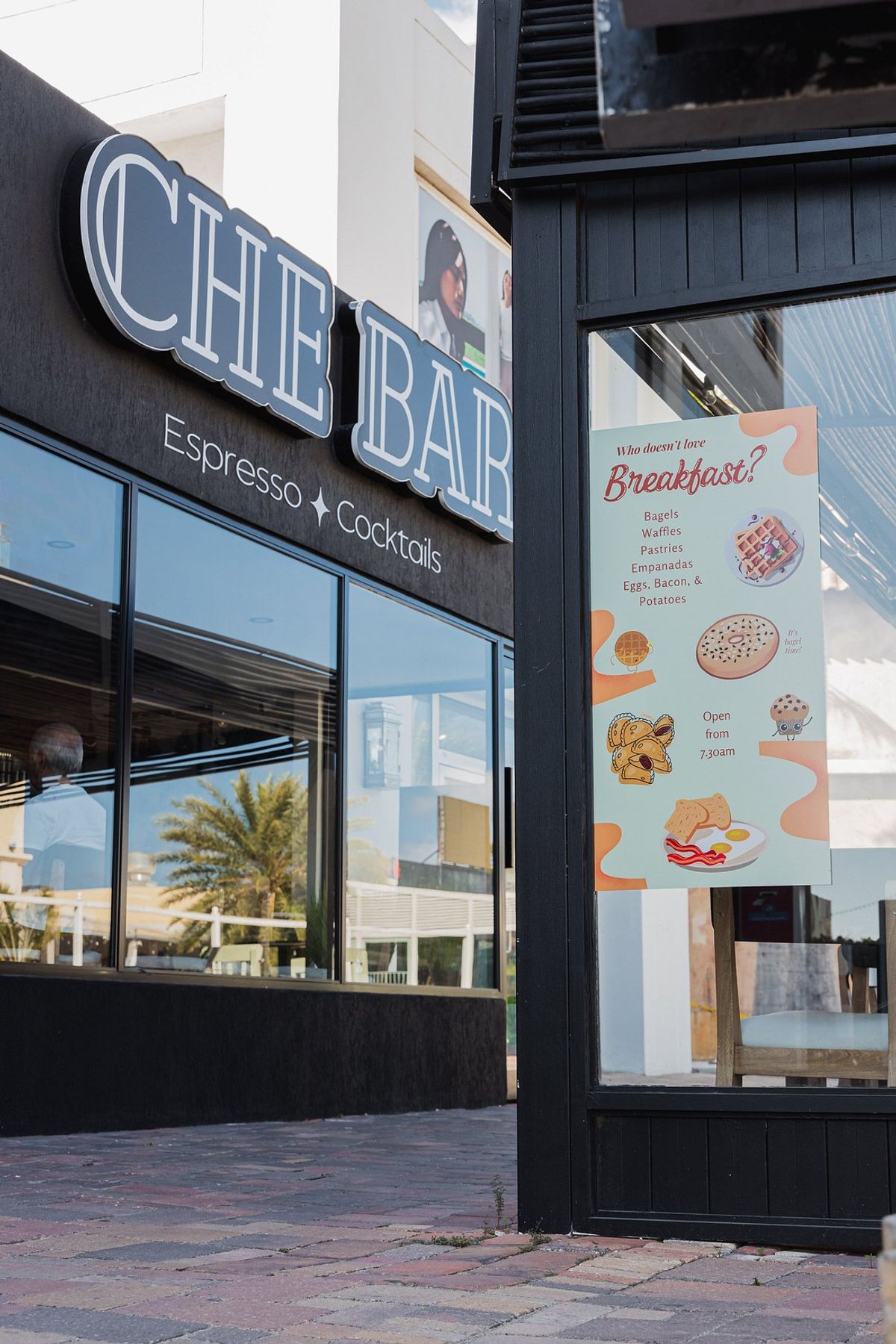 Che Bar Aruba outdoor breakfast spot storefront