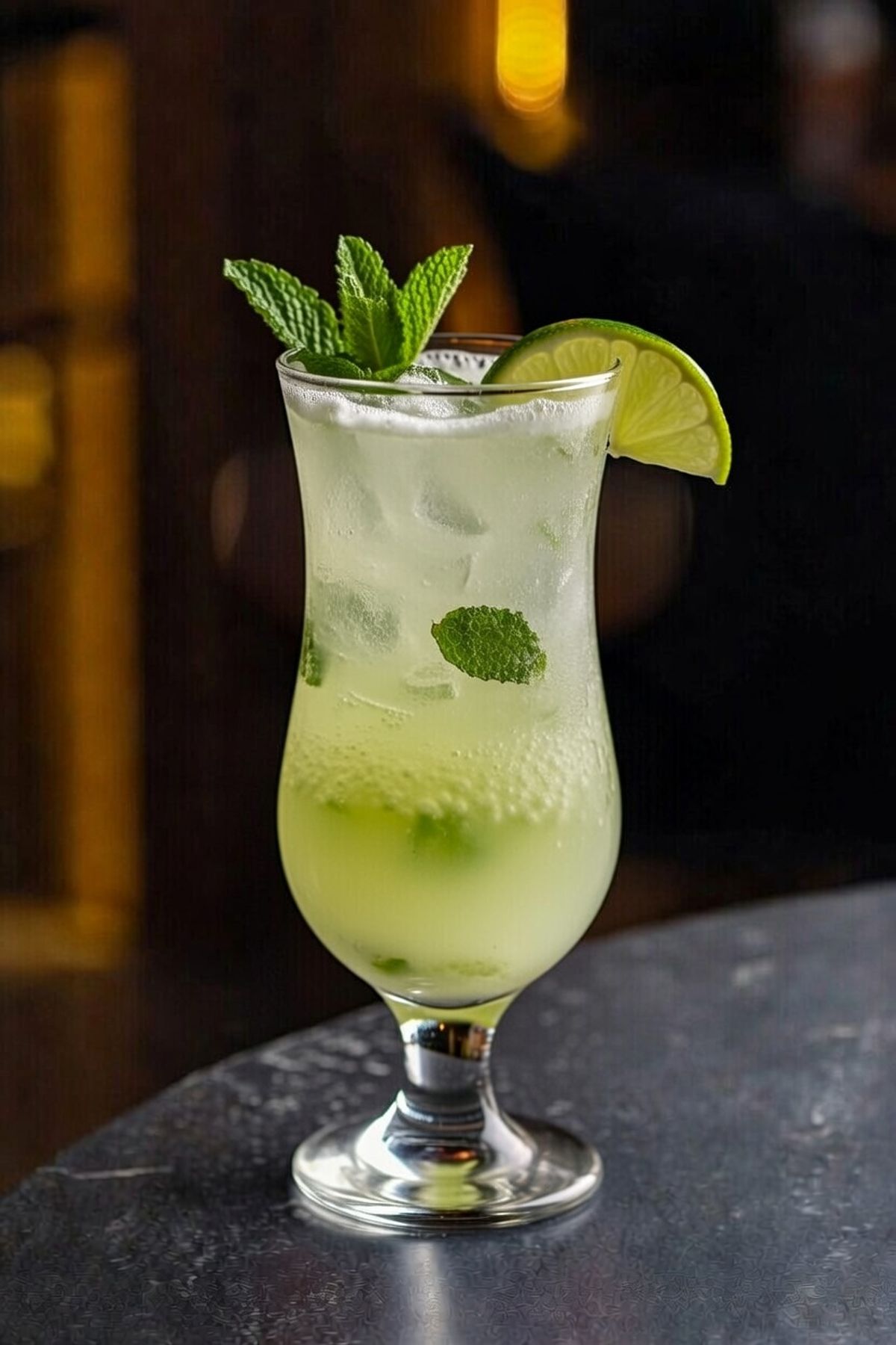 Che Bar Aruba Coco Mojito cocktail with mint