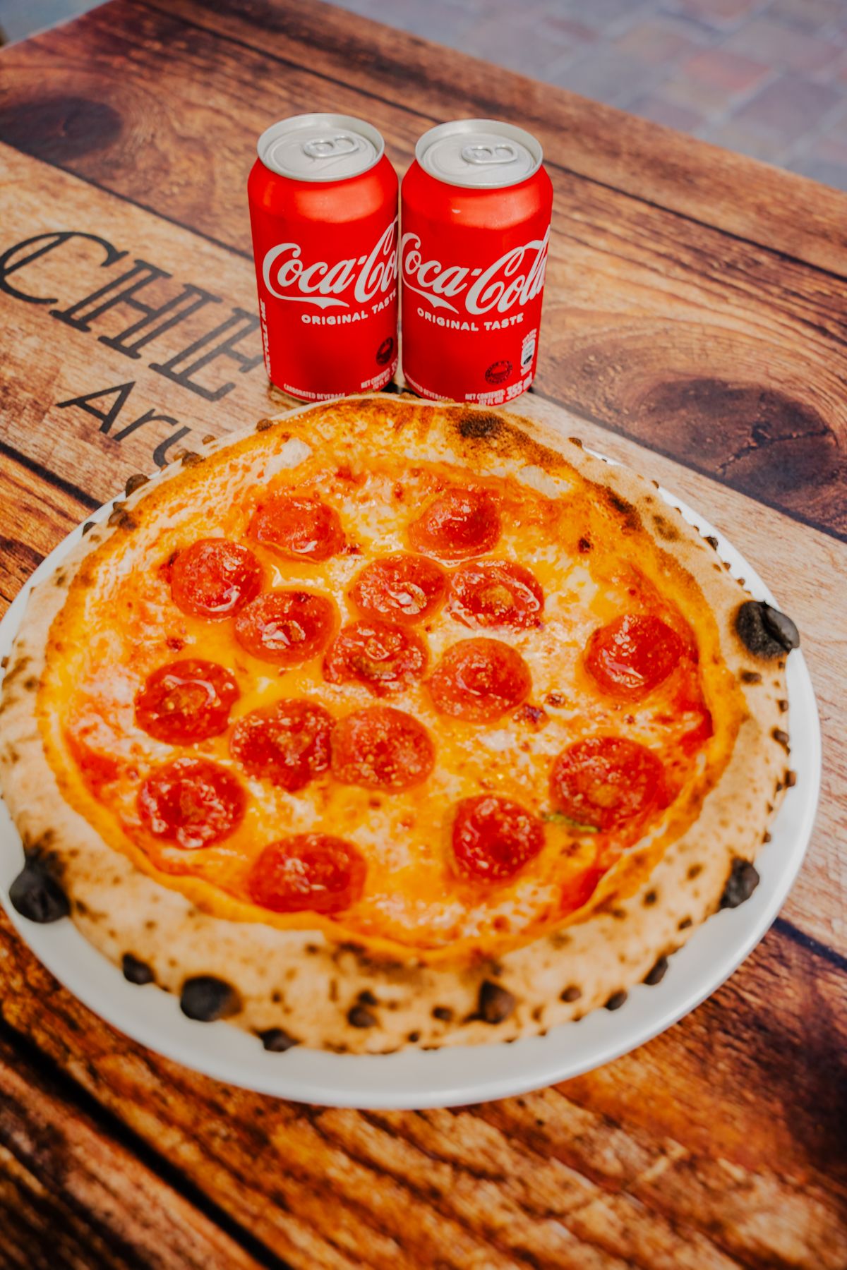 Che Bar mortadella and burrata wood-fired pizza